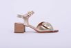 Sandalia de Couro Laço Dourado Ref. 09932.09913