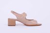 Sapato Couro Salto Bloco Amendoa Ref. 09422.09992