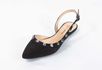 Sandália Rasteira Spikes Nobuck Preto Ref. 09521.09971