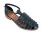 Sandalia Veneto Preto Salto Baixo Ref. 09932.09913
