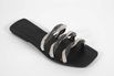 Rasteira Feminina Tres tiras Preto Cristal Ref. 09401.09941