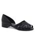Peep Toe Baixa Couro Lagrasse Preta
