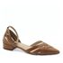 Scarpin salto baixo couro Le Mans Whisky