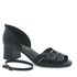 Peep Toe Média Couro Fruges Preto
