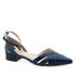 Scarpin salto baixo couro Le Mans Navy