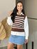 Conjunto Lua listrado marrom