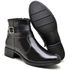 Bota Feminina Cano Baixo Couro Buckle Preta