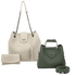 Kit Bolsa Saco Corrente Grande Marfim + Bolsa Pequena Tiracolo Chloe Militar