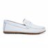 Mocassim Driver Masculino Branco em Couro Casual Slip On