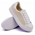 Tênis Casual Pietra Matelassê Branco com Rosê DKShoes