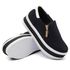 Slip On Zíper Sola Alta Azul Marinho Verniz Branco DKShoes