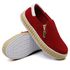 Slip On Zíper Vermelho Verniz Branco Corda DKShoes