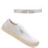 Kit Tenis Feminino Branco Bya Casual Levinho Moderno Confortavel Calce Facil Cinto elastico Versatil Pratico fashion combo estiloso ROTA79