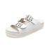 Papete Feminina Urban Sandalia Confortável com Fivela e Detalhe Metalizado, Leve e Anatômica Plataforma Off-White