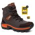 Bota Masculina Adventure Coturno Cano Alto Catpriime De Couro Com C.A Cafe Com Laranja