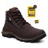 Botina Coturno Masculina Adventure Catpriime De Couro Com C.A Cafe Com Laranja 