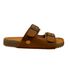 Sandália Birken Couro Masculina 2 Tiras Fivela Rota Shoes Castor
