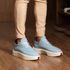 Tênis Masculino Casual Couro Legítimo Hong Kong Azul