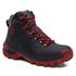 Bota Coturno Cano Médio Couro Legítimo Toronto Preto e vermelho Masculina Adventure Trilha Com C.A 