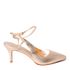 Slingback em Couro Salto Fino Dourado