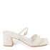 Tamanco Off White Salto Bloco Couro Fivela Ajustável