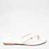 Sandália Rasteira Off White em Couro