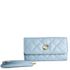 Bolsa Clutch 3 em 1 Azul Candy Couro com Alça Tiracolo/Pochete