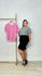 Blusa de Manga Xadrez Rosa e Branco