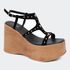 Sandália Flatform Yara Preta Santa Moça 