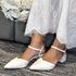 SCARPIN DE NOIVA SALTO BAIXO COM TRANÇADO SM OFF WHITE