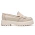 Mocassim Feminino Tratorado Aproprie Fringe Moderno Estiloso Confortável Off White