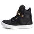 Tênis Sneaker Feminino Couro Legitimo Preto Calçado Fitness