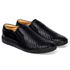 Sapatênis Slip On Tresse Couro Preto Forro de Couro Sola Preta