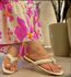 Rasteira detalhe strass Off White