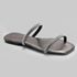 Rasteira Rasterinha Bico Quadrado Jac Com Tiras De Strass Brilho 2568
