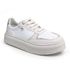 Tênis Casual Feminino Tb02 Confortável Off White com Branco e Dourado 2694