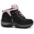 BOTA ADVENTURE COURO LEGÍTIMO NOBUCK ULTRA TREKKING STOP BOOTS - R16 PRETO E ROSA - 1084