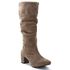 Botas Femininas Cano Enrugado Lirom Cano Alto Camurçada 