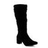 Botas Femininas Cano Enrugado Lirom Cano Alto Camurçada Preta