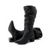 Botas Femininas Cano Enrugado Lirom Cano Alto Napa Preta