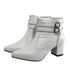Bota Feminina Social Lirom Cano Curto Fivela Branca