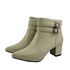 Bota Feminina Social Lirom Cano Curto Fivela Marfim