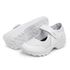 Tênis Feminino Sapatilha Boneca Lirom Confortável Recortes Velcro Tecido e Couro Branco