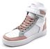 Tenis Feminino Sneakers Lirom Fit Em Couro Branco/Rosê/Verde