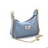 Bolsa Feminina Pequena Marca Lirom Couro Legitimo Azul