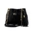Bolsas Femininas Couro Legítimo Lirom Alça Corrente Dourada Luxuosa Preta