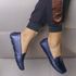 Mocassim Feminino Charlotte Em Couro Azul Savelli 