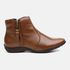Bota Feminina Flat Carola Em Couro Caramelo 