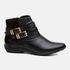 Bota Feminina Flat Ayla em Couro Preto