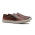 SLIP-ON MASCULINO CASUAL EM COURO MARROM 